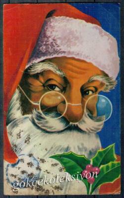 Simli Noel Baba Kartpostal KRT2542 - 1