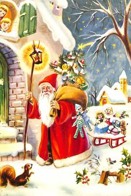 Simli Noel Yılbaşı Kartpostal KRT18072 - 1
