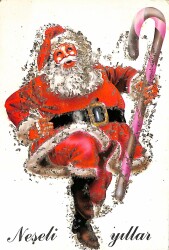 Simli Noel Yılbaşı Kartpostal KRT18100 - Gökçekoleksiyon