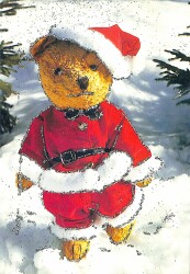 Simli Oyuncak Ayı Ve Yılbaşı Kartpostal - glittery postcard KRT17905 - Gökçekoleksiyon