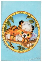 Simli Sevimli Kaplan Kartpostalı KRT4460 - Gökçekoleksiyon