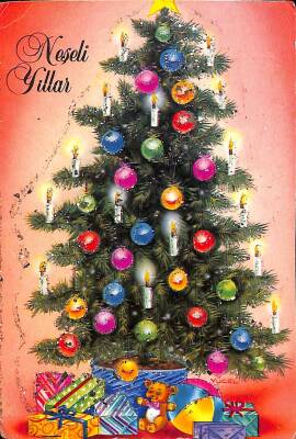 Simli Yıbaşı Yeni Yıl Kartpostal KRT18302 - 1