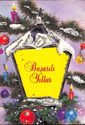 Simli Yılbaşı Kartpostal - glittery postcard KRT17962 - 1