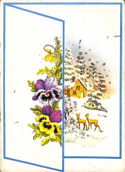 Simli Yılbaşı Kartpostal KRT18103 - Gökçekoleksiyon