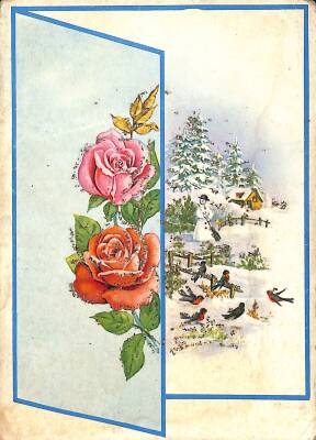 Simli Yılbaşı Kartpostal KRT18105 - 1