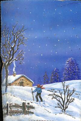 Simli Yılbaşı Kartpostal KRT18454 - 1