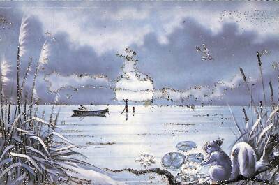 Simli Yılbaşı Kış Kartpostal - glittery postcard KRT17938 - 1
