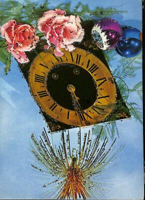 Simli Yılbaşı Kış Kartpostal - glittery postcard KRT17940 - 1