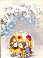 Simli Yılbaşı Kış Kartpostal - glittery postcard KRT17943 - Gökçekoleksiyon