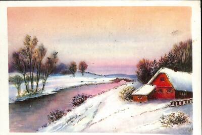 Simli Yılbaşı Kış Kartpostal - glittery postcard KRT17946 - 1