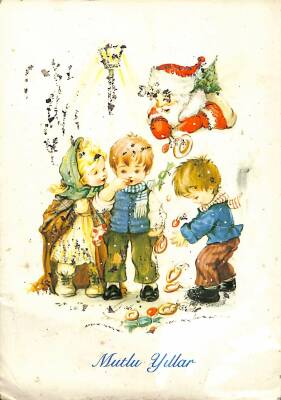 Simli Yılbaşı Kış Kartpostal - glittery postcard KRT17947 - 1