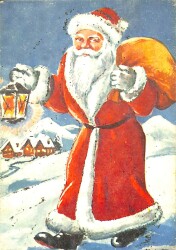 Simli Yılbaşı Kış Temalı Kartpostal KRT17222 - Gökçekoleksiyon