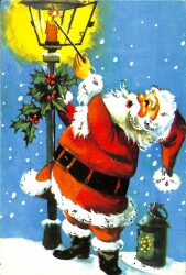 Simli Yılbaşı Noel Kartpostal - glittery christmas postcard KRT17876 - Gökçekoleksiyon