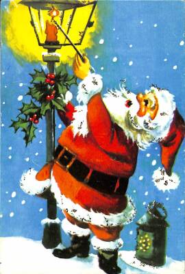 Simli Yılbaşı Noel Kartpostal - glittery christmas postcard KRT17876 - 1