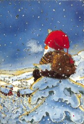 Simli Yılbaşı Noel Kartpostal - glittery christmas postcard KRT17878 - Gökçekoleksiyon