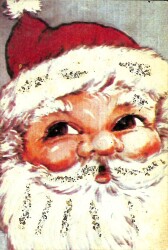 Simli Yılbaşı Noel Kartpostal - glittery christmas postcard KRT17883 - Gökçekoleksiyon