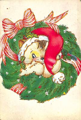 Simli Yılbaşı Noel Kartpostal - glittery christmas postcard KRT17885 - 1