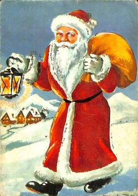 Simli Yılbaşı Noel Kartpostal - glittery christmas postcard KRT17889 - 1