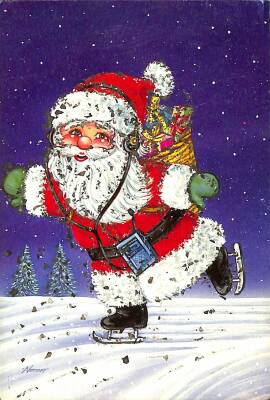 Simli Yılbaşı Noel Kartpostal - glittery christmas postcard KRT17892 - 1