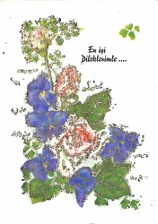 Simli Yılbaşı Noel Kartpostal - glittery postcard KRT17911 - Gökçekoleksiyon