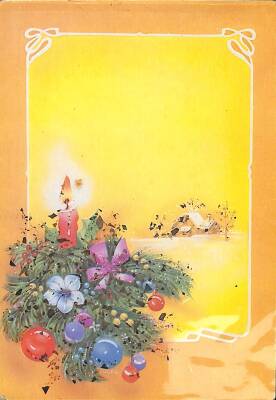 Simli Yılbaşı Noel Kartpostal - glittery postcard KRT17921 - 1