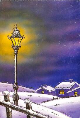 Simli Yılbaşı Noel Temalı Kartpostal KRT18140 - 1