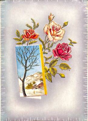 Simli Yılbaşı Temalı Kartpostal KRT18442 - 1
