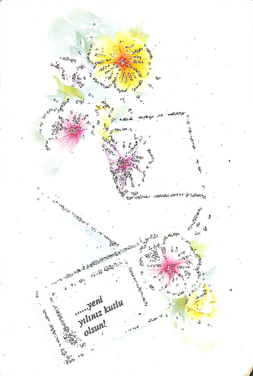 Simli Yılbaşı Temalı Kartpostal KRT20965 - 1