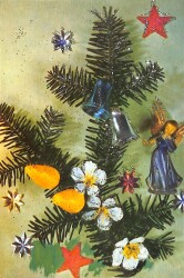 Simli Yılbaşı Temalı Kartpostal (Küçük Boy) KRT22909 - Gökçekoleksiyon