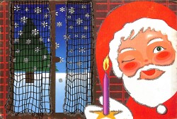 Simli Yılbaşı Temalı Kartpostal (Küçük Boy) KRT22922 - Gökçekoleksiyon