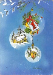 Simli Yılbaşı Temalı Kartpostal (Küçük Boy) KRT22923 - Gökçekoleksiyon