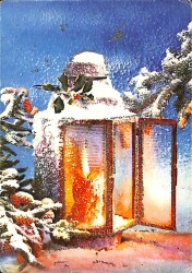 Simli Yılbaşı Temalı Kartpostal (Küçük Boy) KRT23430 - Gökçekoleksiyon