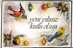 Simli Yılbaşı Ve Kış Kartpostal - 1970-1980s glittery postcard KRT17977 - Gökçekoleksiyon