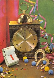 Simli Yılbaşı Ve Kış Kartpostal - 1970-1980s glittery postcard KRT17982 - Gökçekoleksiyon