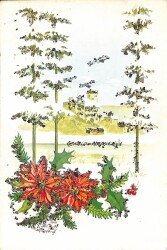 Simli Yılbaşı Ve Kış Kartpostal - 1970-1980s glittery postcard KRT17985 - Gökçekoleksiyon