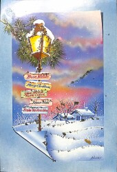 Simli Yılbaşı Ve Kış Kartpostal - 1970-1980s glittery postcard KRT18004 - Gökçekoleksiyon