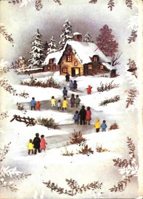 Simli Yılbaşı Yeni Yıl Kartpostal KRT18109 - 1