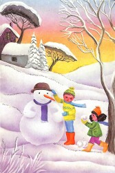 Simli Yılbaşı Yeni Yıl Kartpostal KRT18286 - Gökçekoleksiyon