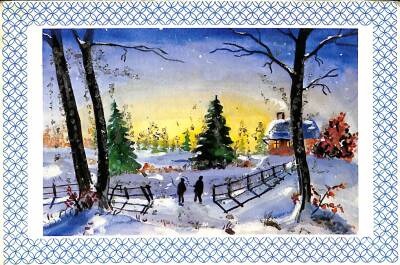 Simli Yılbaşı Yeni Yıl Kartpostal KRT18306 - 1