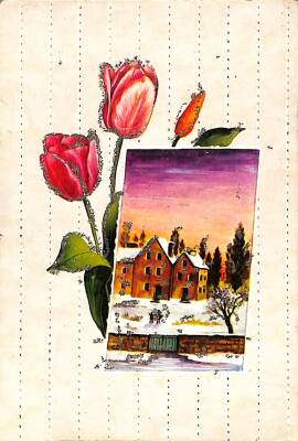 Simli Yılbaşı Yeni Yıl Temalı Kartpostal KRT18160 - 1