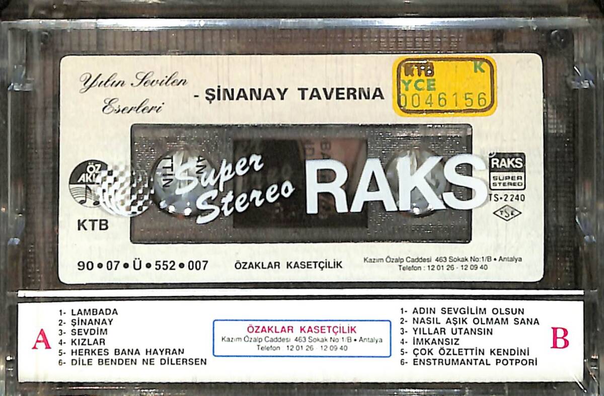 Şinanay Taverna - Yılın Sevilen Eserleri Kaset (Sıfır) KST26917 - 2