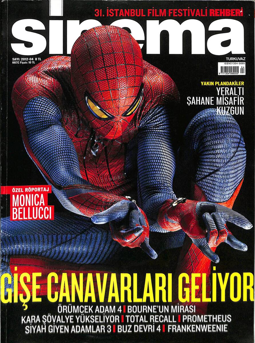 Sinema Dergisi Turkuaz Sayı:2012 - 4 – Monica Bellucci – Meltem Cumbul – Ten Ten Maceraları – Leonardo Di Caprio – Tobey Maguire – Carey Mulligan NDR101969 - 1
