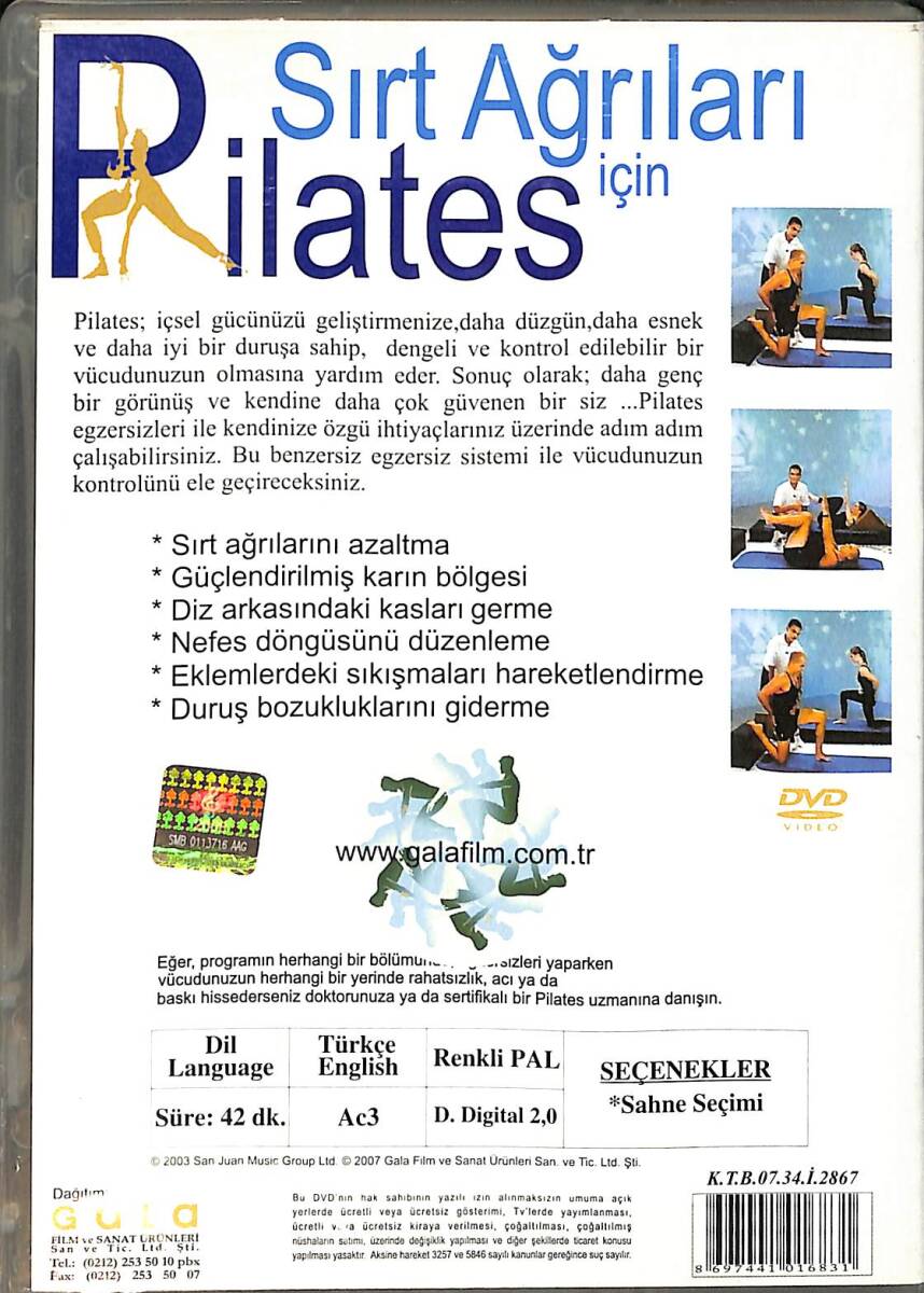Sırt Ağrıları İçin Pilates - Allan Menezes DVD (İkinci El) DVD2758 - 2
