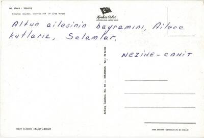 Sivas Hükümet Meydanı, Çifte Minare Kartpostal *Arkası Yazılı* KRT11535 - 2