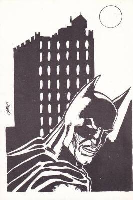 Siyah Beyaz Batman Kartpostal KRT13509 - 1