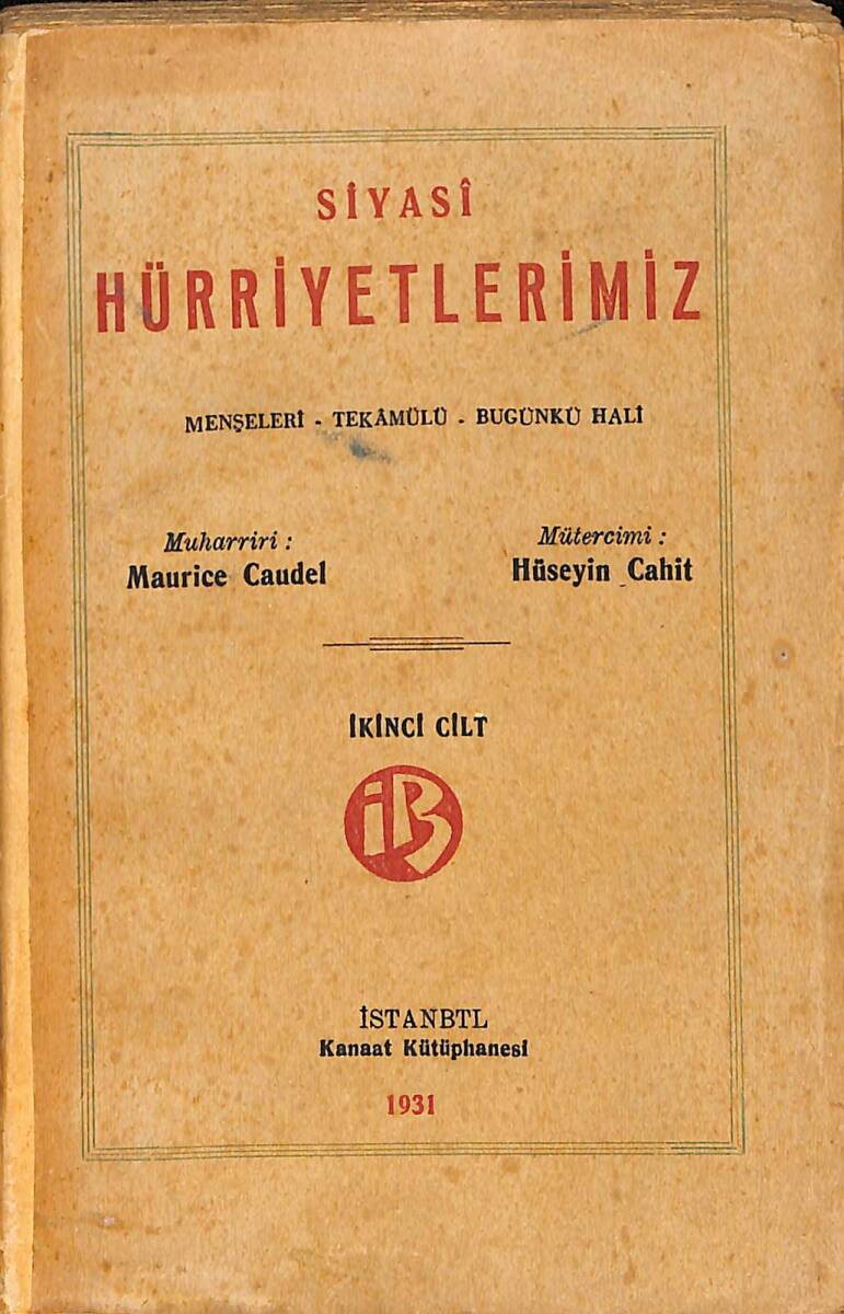 Siyasi Hürriyetlerimiz (Menşeleri - Tekamülü - Bugünkü Hali) - 2.Cilt NDR92206 - 1