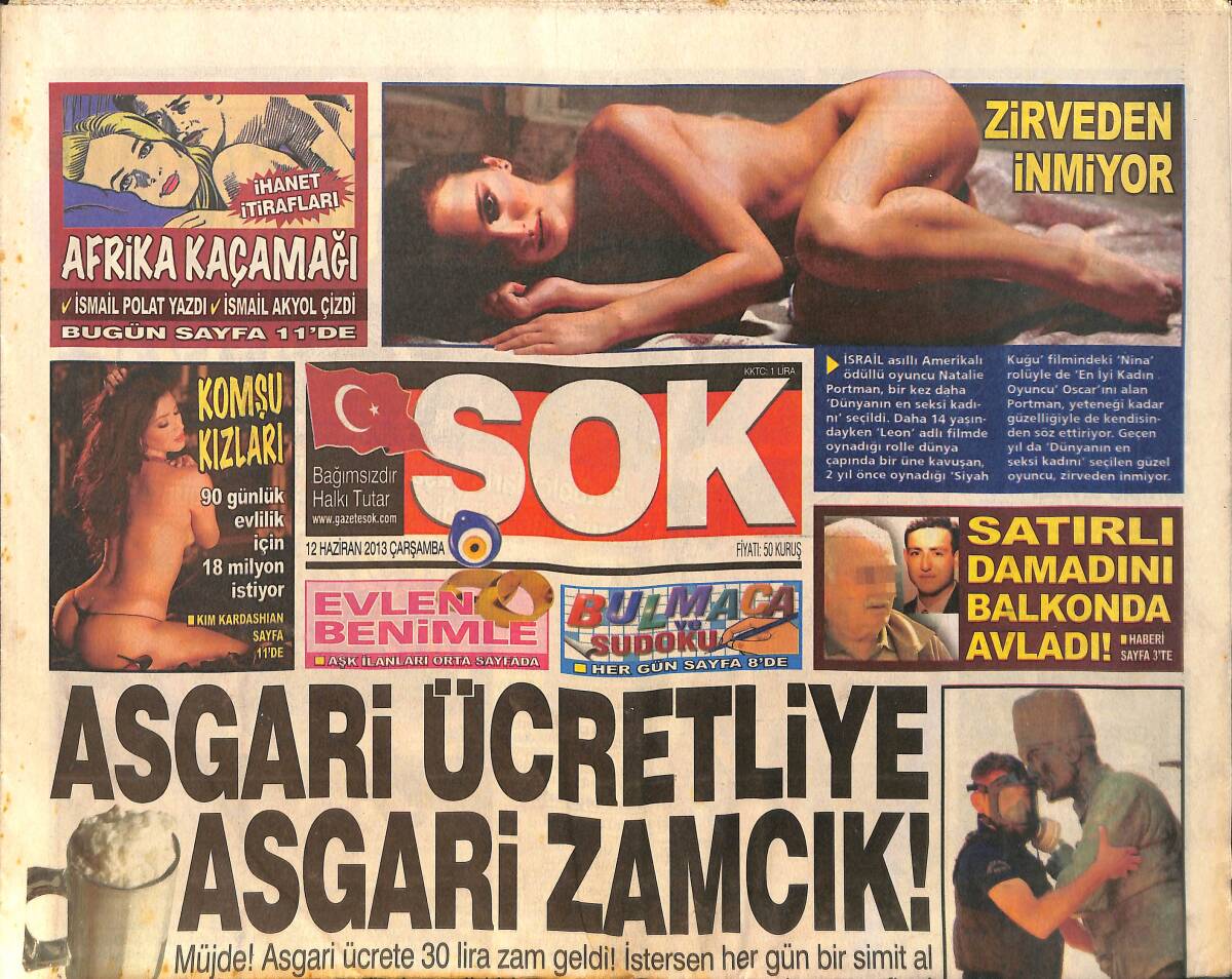 Şok Gazetesi 12 Haziran 2013 - AKP'de Çatlak Büyüyor - Fenerbahçe ve Beşiktaş UEFA Disiplin Kuruluna Sevk Edildi GZ158478 - 1