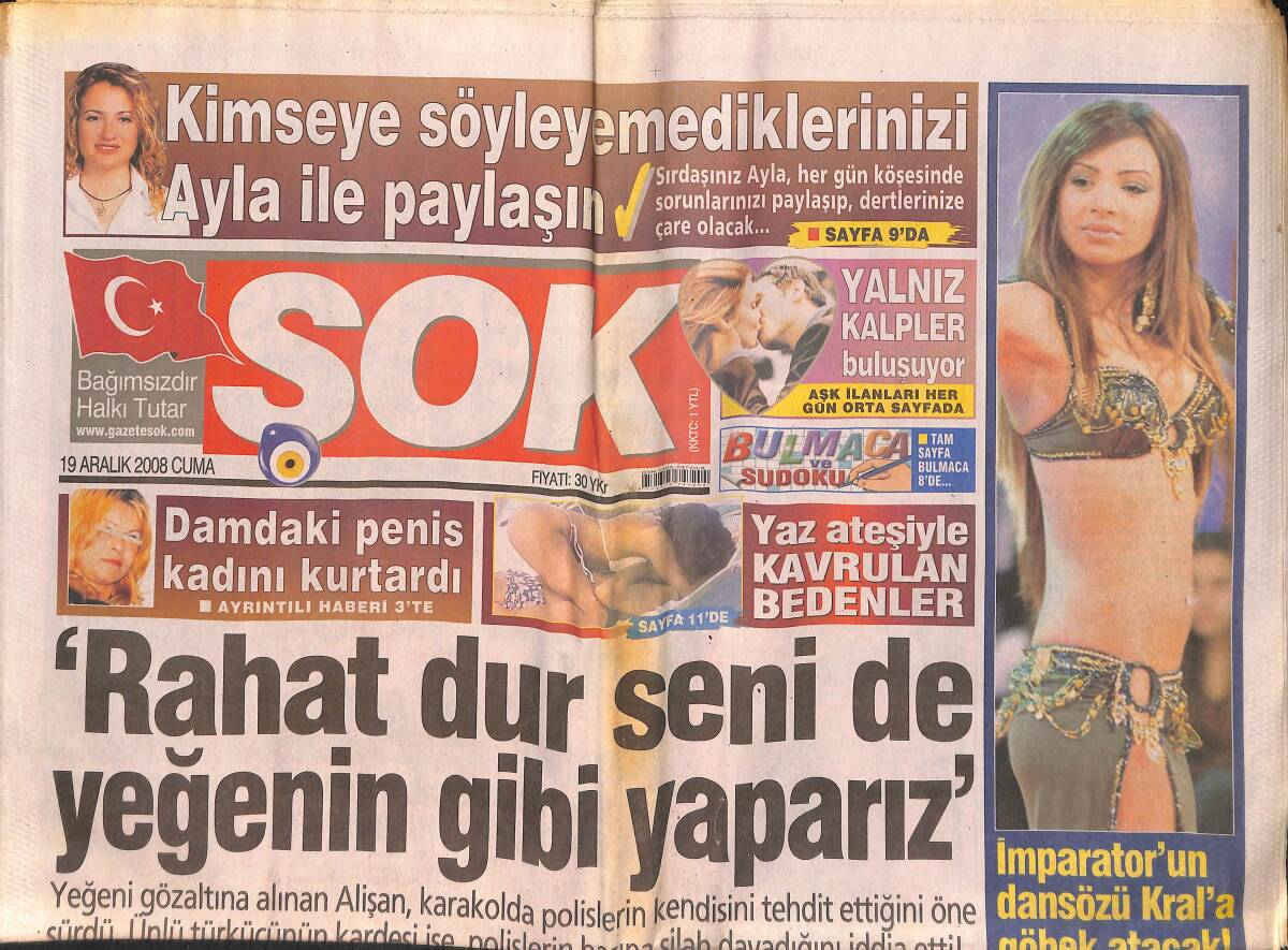 Şok Gazetesi 19 Aralık 2008 - Alişan Polislerden Şikayetçi Oldu - Ebru Şallı: Gülben Ve Sibel'e Ders Vereceğim GZ154839 - 1