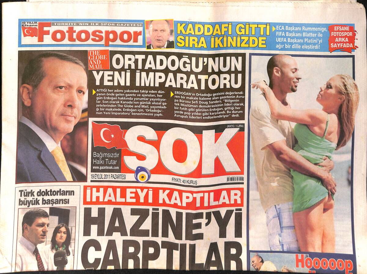 Şok Gazetesi 19 Eylül 2011 - Ortadoğu'nun Yeni İmparatoru - Hadise'den İmalı Gönderme GZ154894 - 1