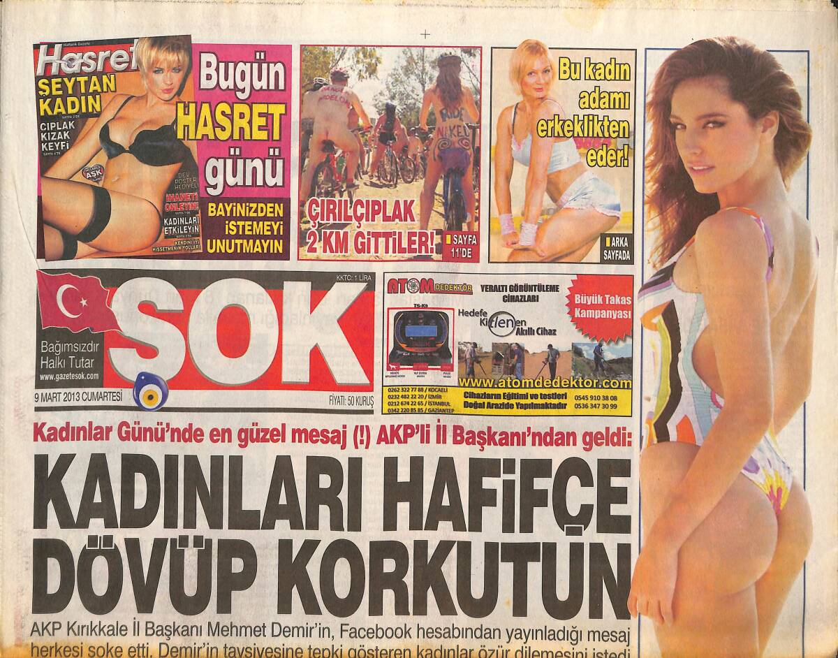 Şok Gazetesi 9 Mart 2013 - Çırılçıplak 2 Km Gittiler - Tarkan 